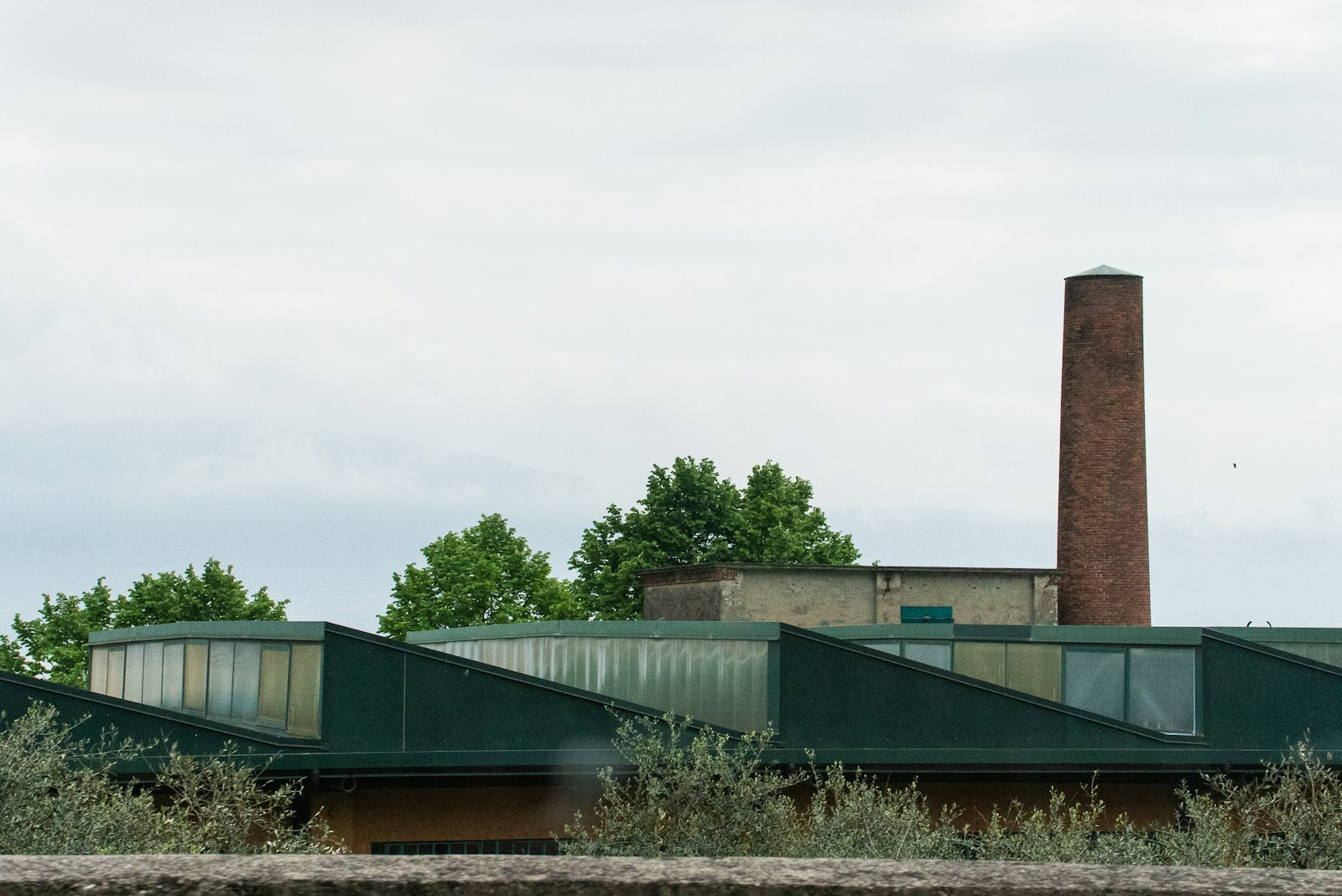 Industriedak met sheddak en rijen lichtkoepels